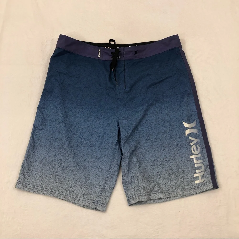Hurley Surf Blue Speckled & Purple Beach Pool Swim Trunks Board Shorts Mens 38.